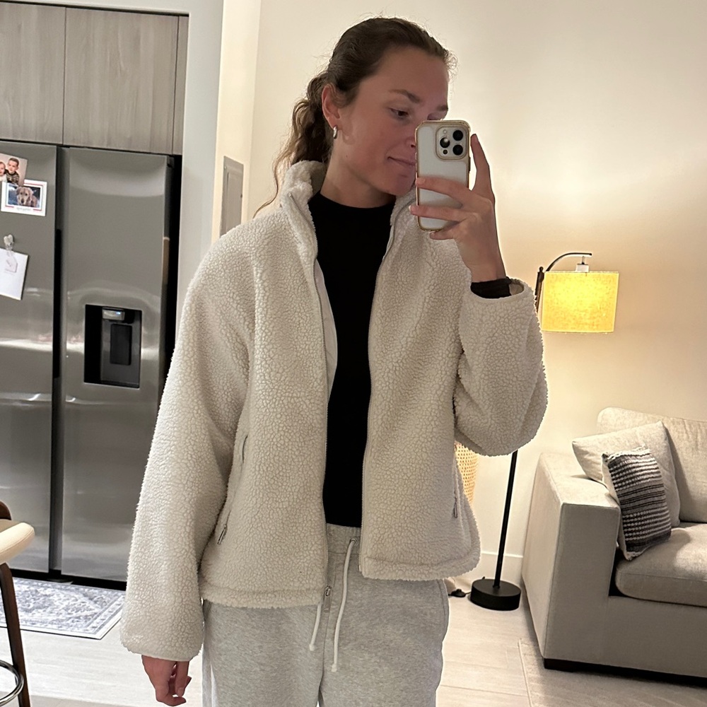 Women's Cream Fleece Jacket